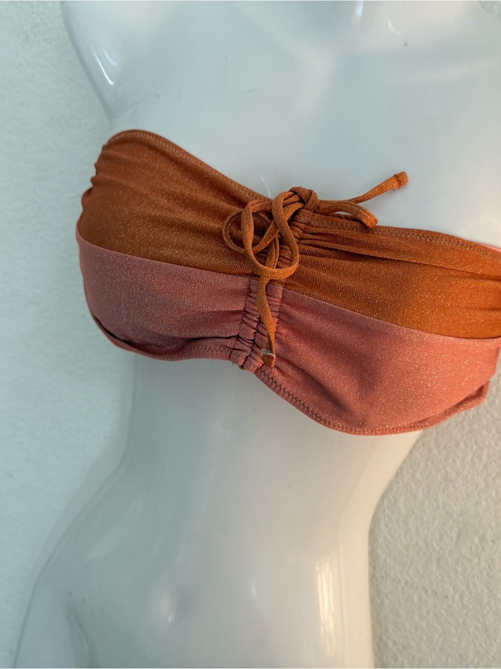 Zara Coral and Peach Bandeau Top